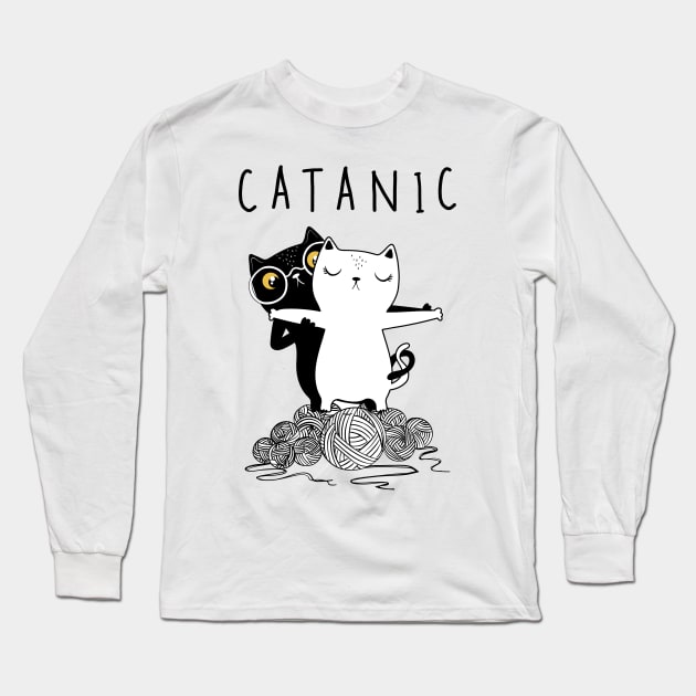 CATANIC, Romantic Cats Long Sleeve T-Shirt by stark.shop